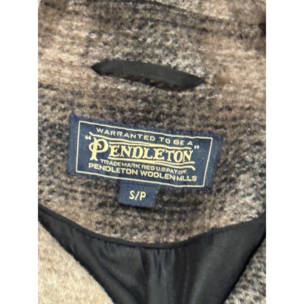 Pendleton Aurora Plaid Wool Blend Trench Coat S Belted Double Breasted Western - Picture 4 of 5